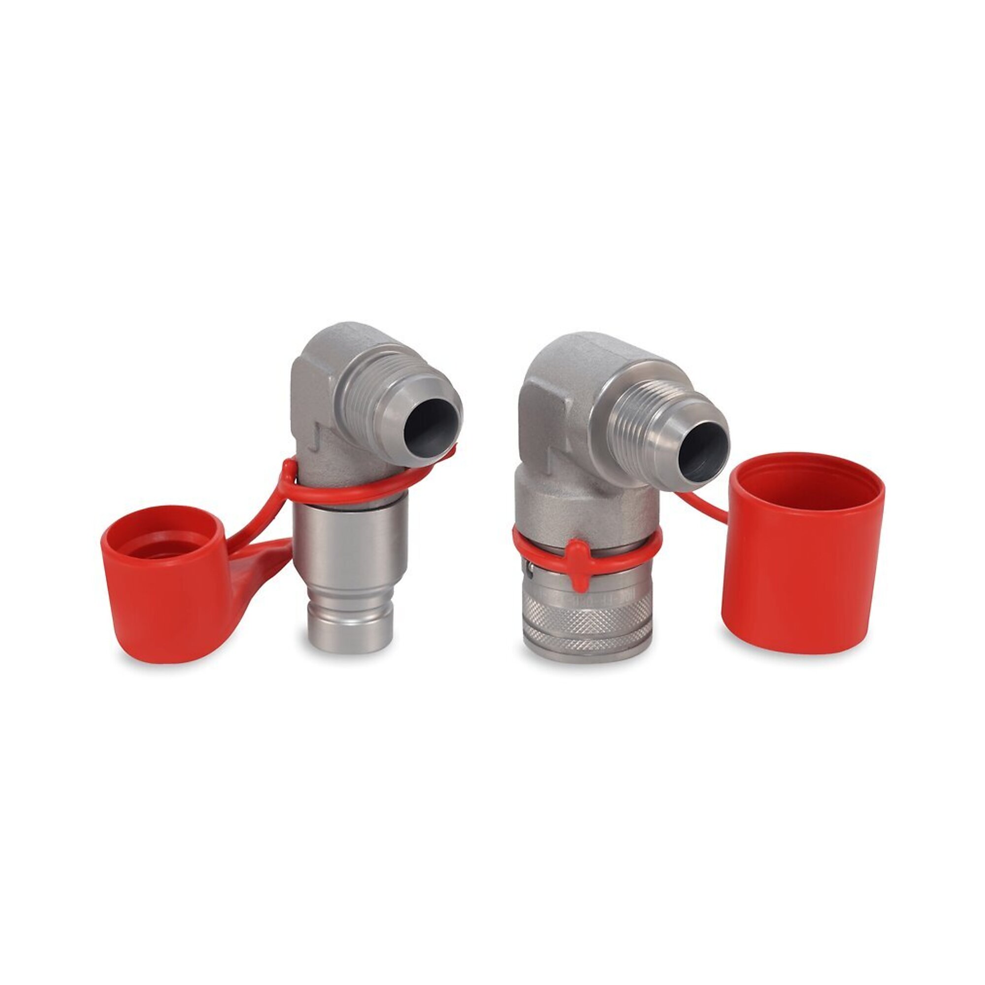 1/2? 90 Degree Flat Face Hydraulic Quick Couplers Set - 3/4? JIC Port
